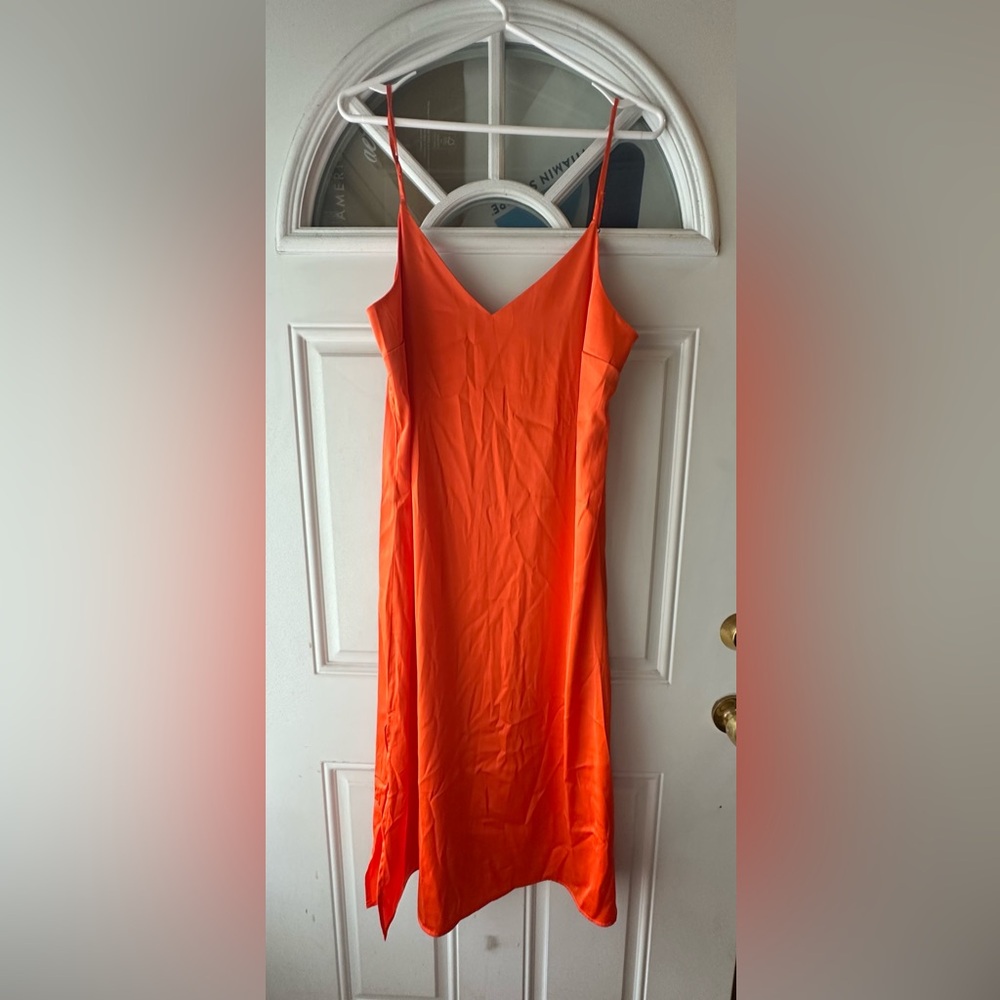 BNWT THE DROP Ana Midi Orange Slip Dress